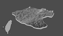 Keelung Taiwan Extruded And Isolated. Grayscale