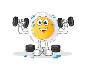 Sticker - sunny side up weight training illustration. character vector