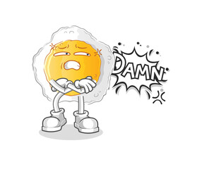 Wall Mural - sunny side up very pissed off illustration. character vector