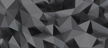 Close Up Detail Of Abstract Modern Metallic Triangular Wall Pattern. Silver Triangle Geometric Art Wallpaper.