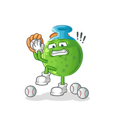 chemical tube baseball pitcher cartoon. cartoon mascot vector