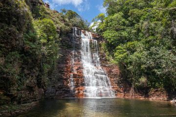 Wall Mural - Aerial photograph of the Mauraik waterfall, located in the Gran Sabana, Canaima National Park, Venezuela