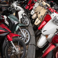 Wall Mural - Hanoi scooter parking