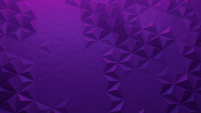 Purple Abstract Surface With Triangular Pyramids. Modern, Atmospheric 3d Background.