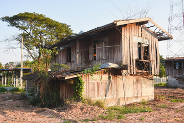 two storey old wooden house