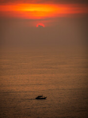 Beautiful sunset or sunrise with colorful sky at devghali or Kasheli beach