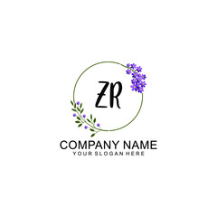 Sticker - ZR Initial handwriting logo vector. Hand lettering for designs