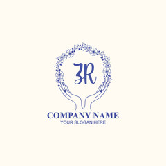 Canvas Print - ZR initial hand drawn wedding monogram logos