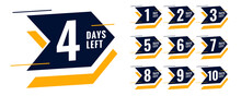 Arrow Style Number Of Days Left Promotional Banner Set