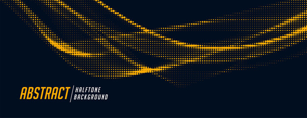 abstract sports banner with wavy yellow halftone effect