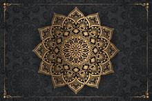 Ornamental Luxury Mandala Pattern Background With Royal Golden Arabesque Pattern Arabic Islamic East Style. Traditional Turkish, Indian Motifs. Great For Fabric And Textile, Wallpaper, Packaging Etc.