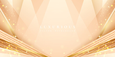 Poster - Luxurious Abstract golden background with shiny gold lines and empty space for your promotional text