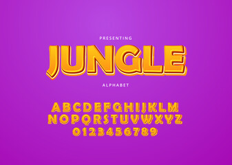 Fototapete - Playful style text effect, trendy game title font alphabet and number