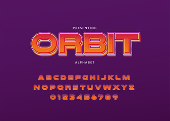 Fototapete - Playful style text effect, trendy game title font alphabet and number