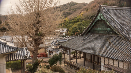 Wall Mural - 兵庫県赤穂市・瀬戸内気候、冬の坂越港大避神社