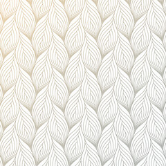 Wall Mural - Flower petal or leaves geometric pattern vector background. Repeating tile texture of this line on oval shape with gradient effect. Pattern is clean usable for wallpaper, fabric, printing.