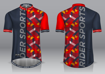 Wall Mural - jersey design for cycling sport, front and back view