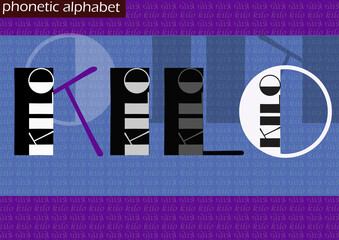 K (kilo) wallpaper background phonetic alphabet design for decoration