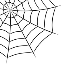 Poster - Corner web symbol spiderweb, drawn hand confusion and cobweb traps