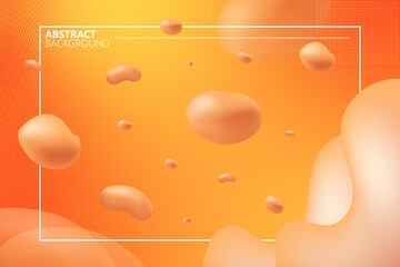 Canvas Print - Abstract background dynamic liquid shape with orange gradient