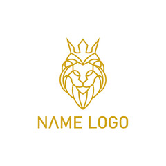 Poster - Unique elegant luxury line lion logo