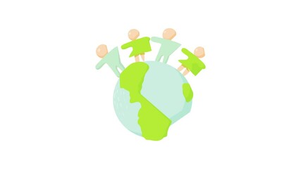 Poster - globe icon animation best cartoon object on white background