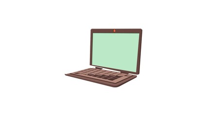 Poster - Laptop icon animation best cartoon object on white background