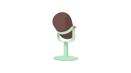 Poster - Retro microphone icon animation best cartoon object on white background
