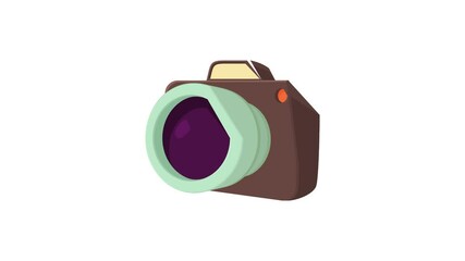 Poster - Camera icon animation best cartoon object on white background