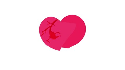 Poster - Broken heart icon animation best cartoon object on white background