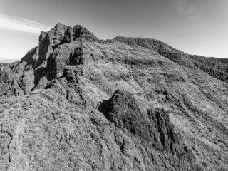 Poster - Mt Teide is a volcano on Tenerife in the Canary Islands, aerial view from drone.