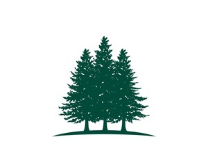 Wall Mural - pine tree woods park vector logo