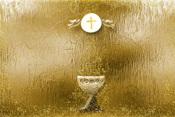 First holy communion invitation card.