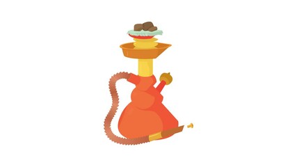 Wall Mural - Hookah icon animation best cartoon object on white background