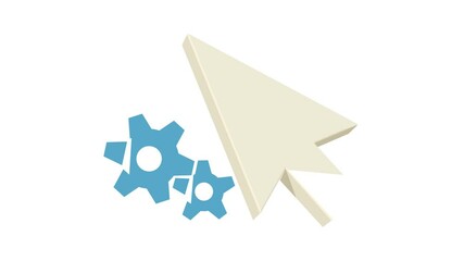 Poster - Working pointer icon animation best cartoon object on white background