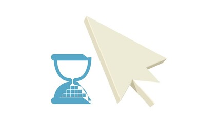 Poster - Timing pointer icon animation best cartoon object on white background