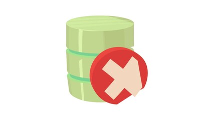 Poster - Closed database icon animation best cartoon object on white background