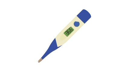Sticker - Electronic thermometer icon animation best cartoon object on white background