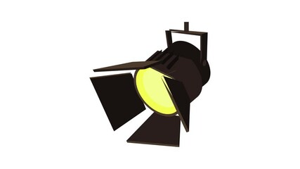 Poster - Movie or theatre spotlight icon animation best cartoon object on white background