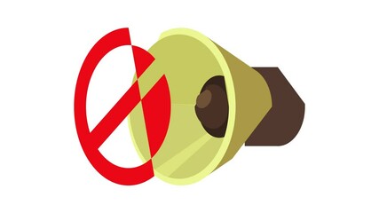 Poster - Sound off icon animation best cartoon object on white background