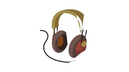 Poster - Headphone icon animation best cartoon object on white background
