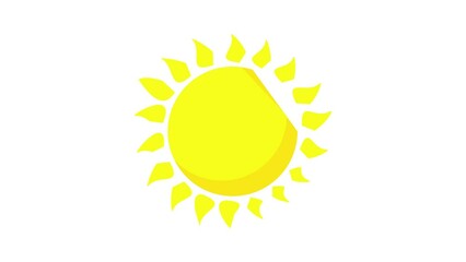 Poster - Hot sun icon animation best cartoon object on white background