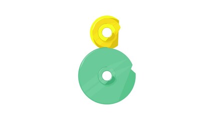 Poster - Two round gears icon animation best cartoon object on white background