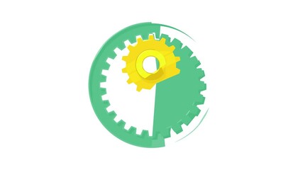 Poster - Large and small metal gears icon animation best cartoon object on white background