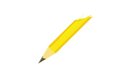 Poster - Pencil icon animation best cartoon object on white background