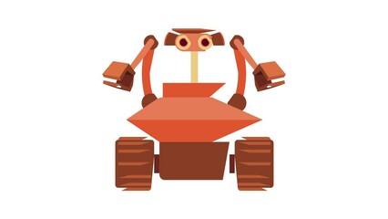 Poster - Robot collector icon animation best cartoon object on white background