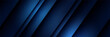 Corporate business blue wide banner design background. Abstract 3d banner design with dark blue technology geometric background. Vector illustration