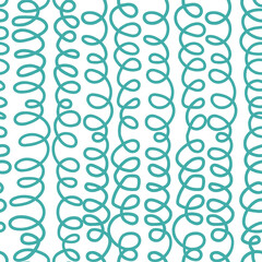 Poster - cute hand drawn seamless pattern with scribbles, waves or lines. trendy abstract patterns with doodl