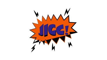 Poster - Jigg explosion sound effect icon animation best cartoon object on white background
