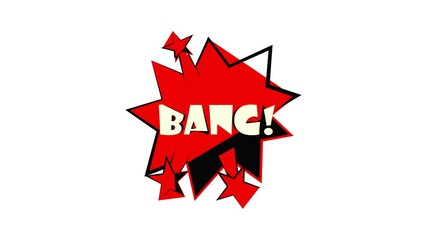 Poster - Bang explosion sound effect icon animation best cartoon object on white background